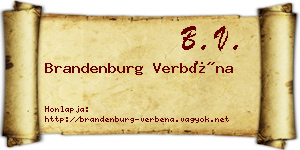 Brandenburg Verbéna névjegykártya